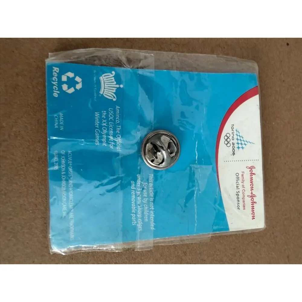 2006 Torino Winter Olymipics Johnson and Johnson lapel pin